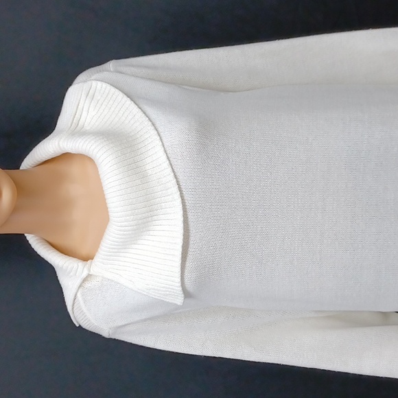 Karen Scott Plus Size Funnel-Neck Sweater, Winter White - Picture 3 of 12